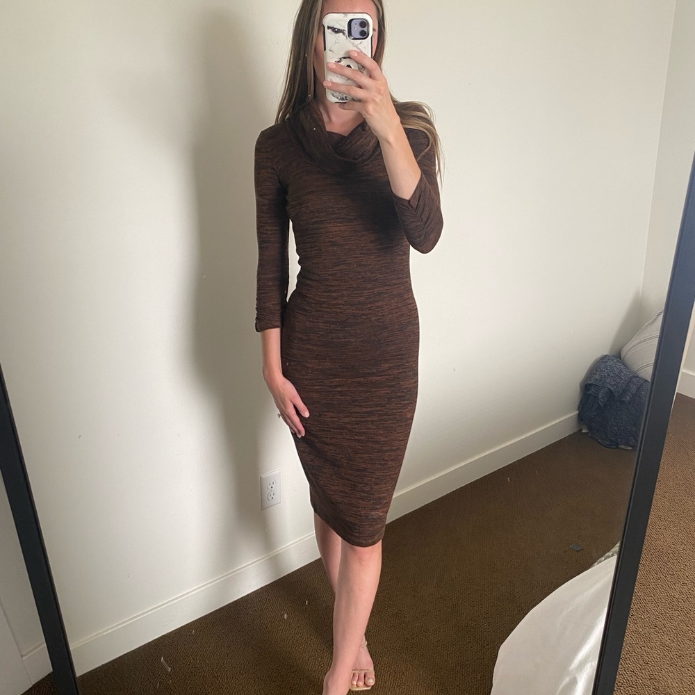 Brown Sweater Dress - Le Chateau - Size XXS